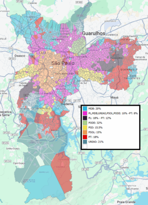 Dados sobre eleição de vereadores em São Paulo